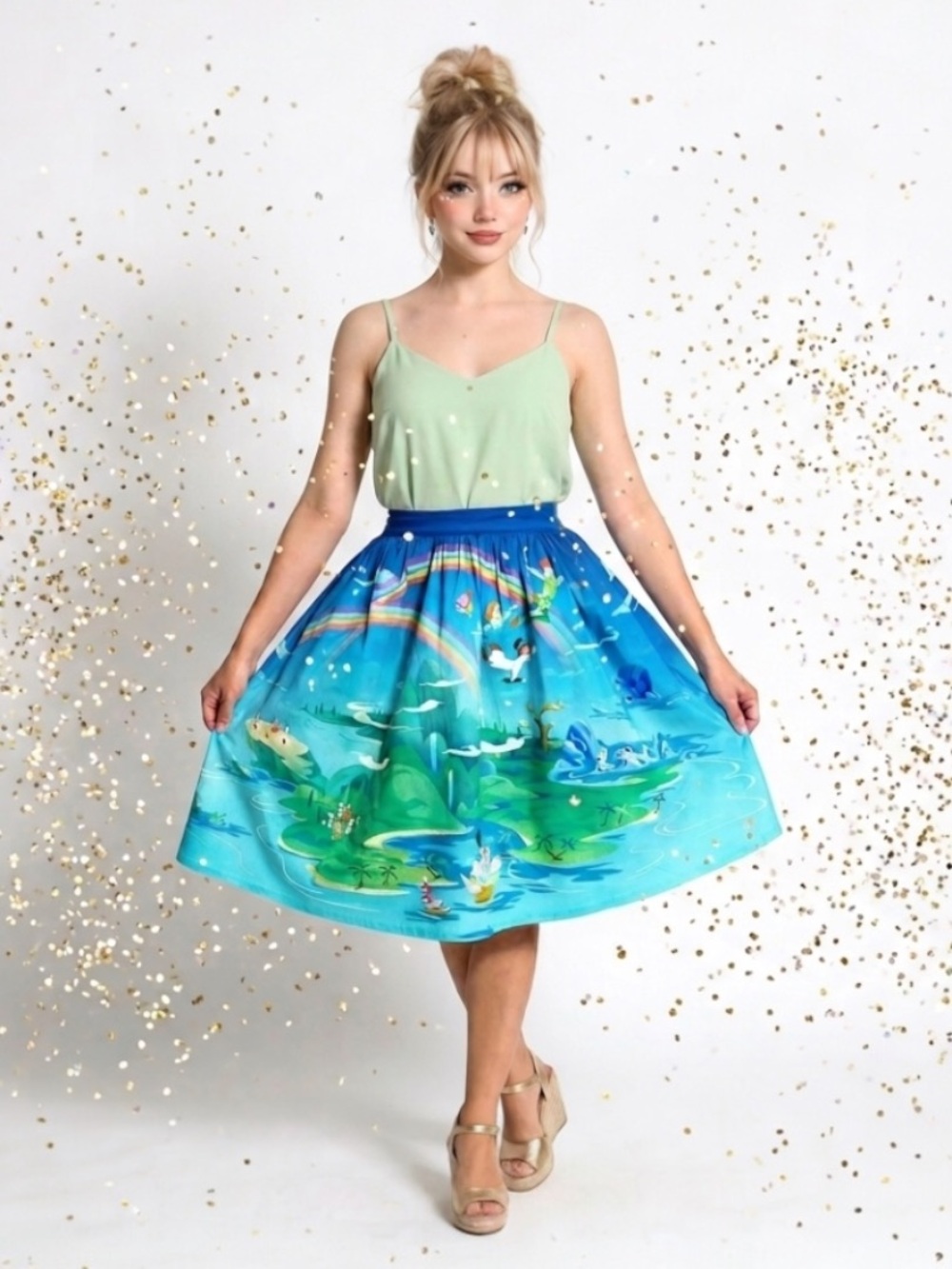 Loungerly Stitch Shoppe Peter Pan Neverland Sandy Skirt (Size XL)